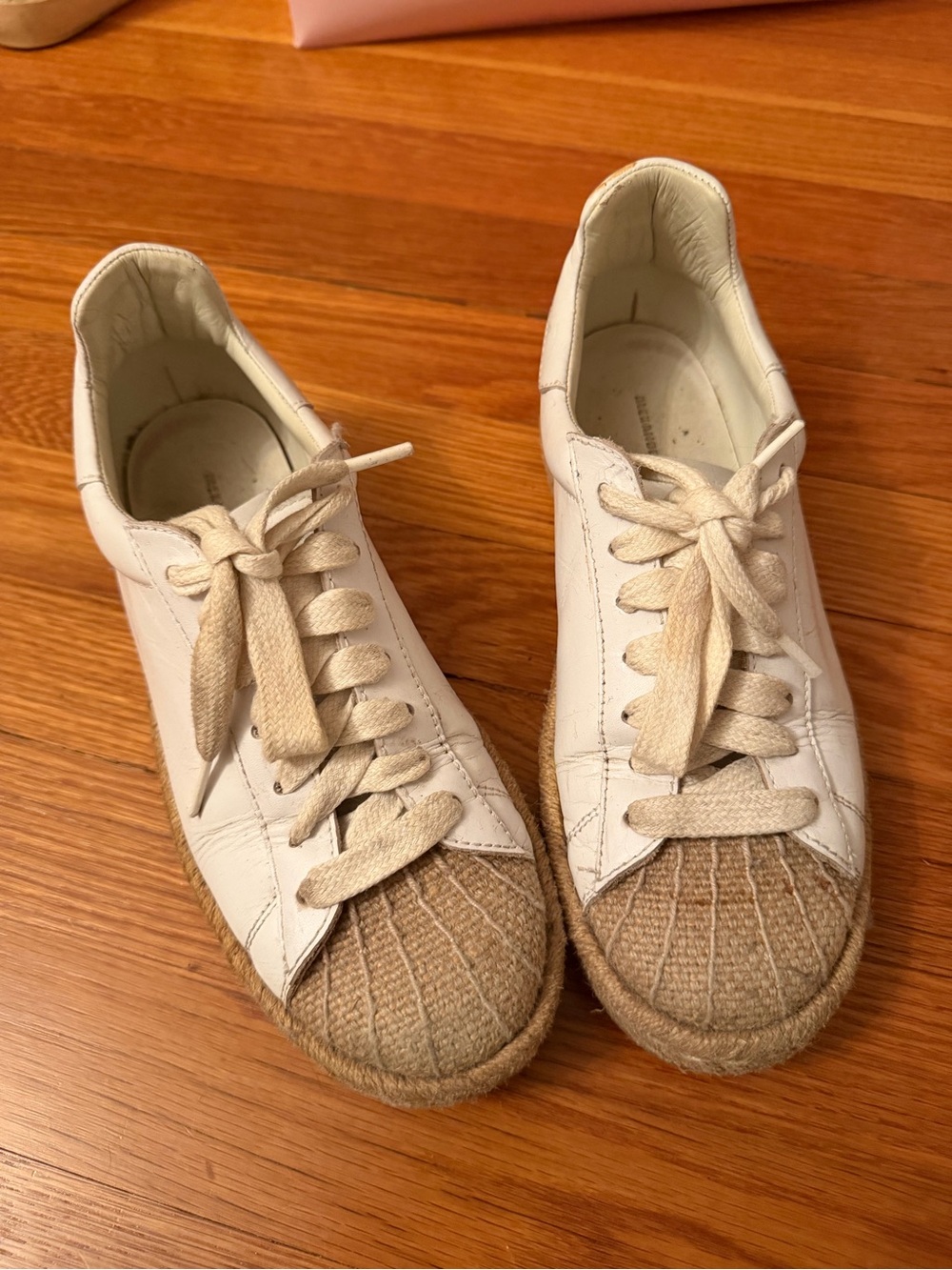 Alexander Wang Leather Colorblock Pattern Espadrille Sneakers